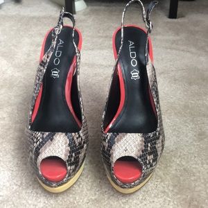Aldo snake skin high heels